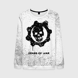 Свитшот мужской Gears of War с потертостями на светлом фоне, цвет: 3D-белый