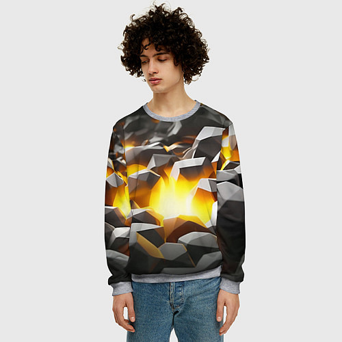 Мужской свитшот Золотая руда / 3D-Меланж – фото 3