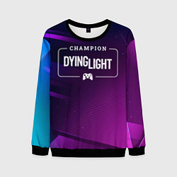 Свитшот мужской Dying Light gaming champion: рамка с лого и джойст, цвет: 3D-черный