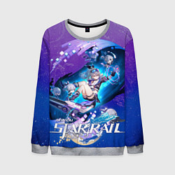 Свитшот мужской Серебряный Волк Хонкай Стар Рейл, цвет: 3D-меланж