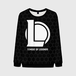 Свитшот мужской League of Legends glitch на темном фоне, цвет: 3D-черный