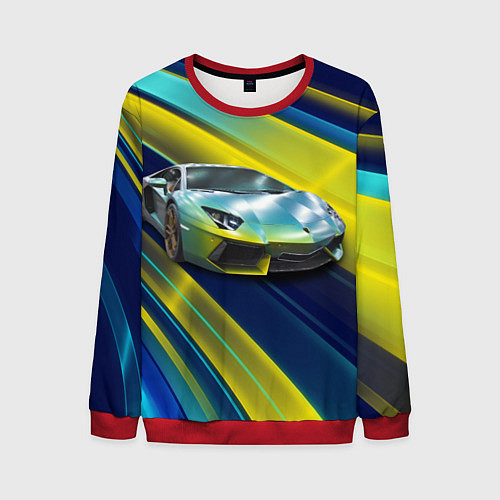 Мужской свитшот Суперкар Lamborghini Reventon / 3D-Красный – фото 1
