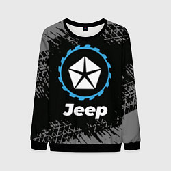 Свитшот мужской Jeep в стиле Top Gear со следами шин на фоне, цвет: 3D-черный