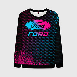 Свитшот мужской Ford - neon gradient, цвет: 3D-черный