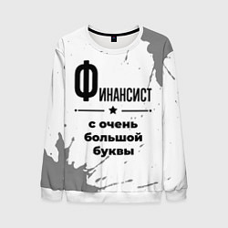 Свитшот мужской Финансист ну с очень большой буквы, цвет: 3D-белый
