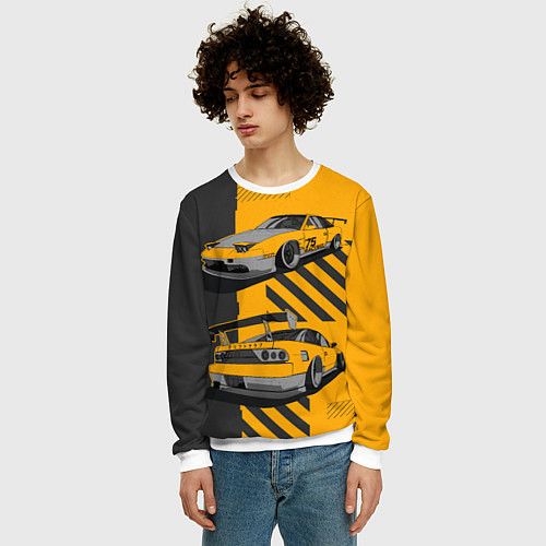 Мужской свитшот Nissan 180sx art / 3D-Белый – фото 3