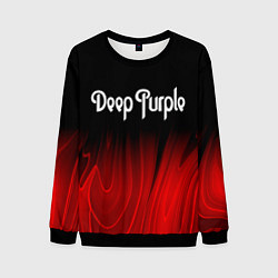Свитшот мужской Deep Purple red plasma, цвет: 3D-черный