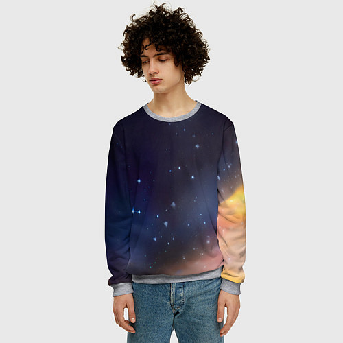 Мужской свитшот Космическое полотно / 3D-Меланж – фото 3