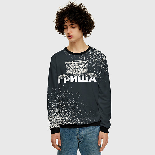 Мужской свитшот Гриша зубастый волк / 3D-Черный – фото 3