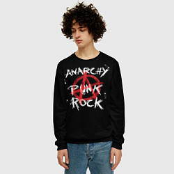 Свитшот мужской Анархия - панк рок, цвет: 3D-черный — фото 2