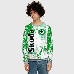 Свитшот мужской Skoda auto logo, цвет: 3D-меланж — фото 2