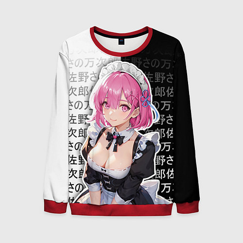 Мужской свитшот Рам - аниме ре зеро / 3D-Красный – фото 1