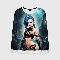 Свитшот мужской Jinx arcane League of legends, цвет: 3D-белый