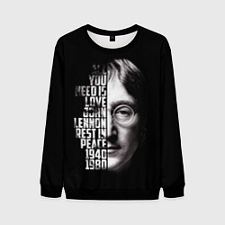 Свитшот мужской Джон Леннон легенда, цвет: 3D-черный