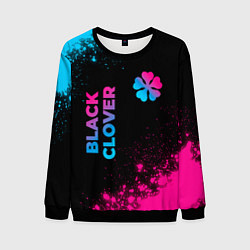 Мужской свитшот Black Clover - neon gradient: надпись, символ