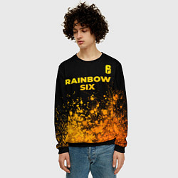 Свитшот мужской Rainbow Six - gold gradient: символ сверху, цвет: 3D-черный — фото 2