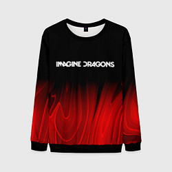 Свитшот мужской Imagine Dragons red plasma, цвет: 3D-черный