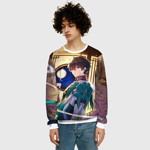 Мужской свитшот Хонкай Стар Рейл: Дэн Хенг / 3D-Белый – фото 3