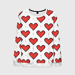 Свитшот мужской Pixel heart, цвет: 3D-белый