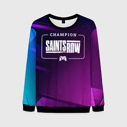 Свитшот мужской Saints Row gaming champion: рамка с лого и джойсти, цвет: 3D-черный