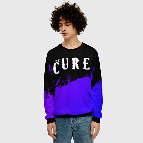 Мужской свитшот The Cure purple grunge / 3D-Черный – фото 3