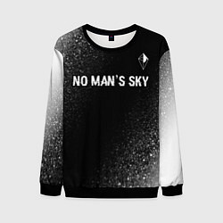 Свитшот мужской No Mans Sky glitch на темном фоне: символ сверху, цвет: 3D-черный