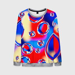 Свитшот мужской Объемные цветные пузыри, цвет: 3D-меланж
