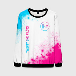 Мужской свитшот Twenty One Pilots neon gradient style: надпись, си