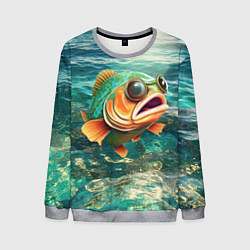 Свитшот мужской Рыба карп, цвет: 3D-меланж