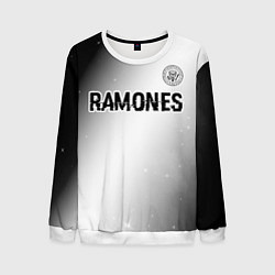 Мужской свитшот Ramones glitch на светлом фоне: символ сверху