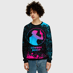 Свитшот мужской Cowboy Bebop - neon gradient, цвет: 3D-черный — фото 2