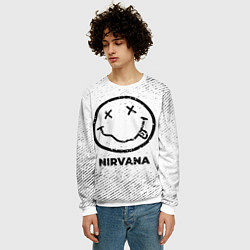Свитшот мужской Nirvana с потертостями на светлом фоне, цвет: 3D-белый — фото 2
