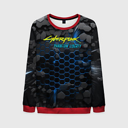 Свитшот мужской Cyberpunk 2077 phantom liberty blue, цвет: 3D-красный