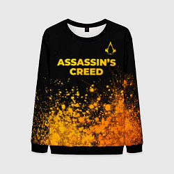 Свитшот мужской Assassins Creed - gold gradient: символ сверху, цвет: 3D-черный