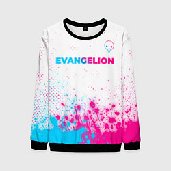 Свитшот мужской Evangelion neon gradient style: символ сверху, цвет: 3D-черный
