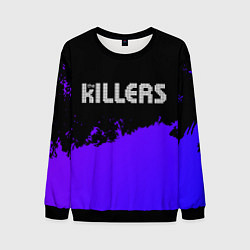Свитшот мужской The Killers purple grunge, цвет: 3D-черный