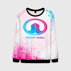 Свитшот мужской Great Wall neon gradient style, цвет: 3D-черный