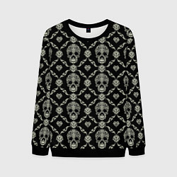 Свитшот мужской Узор с черепами Pattern with skulls, цвет: 3D-черный