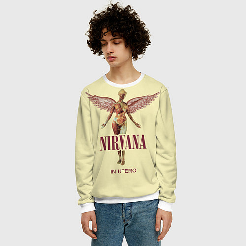 Мужской свитшот Nirvana - In utero / 3D-Белый – фото 3