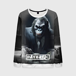 Свитшот мужской Payday 3 big gorilla, цвет: 3D-белый