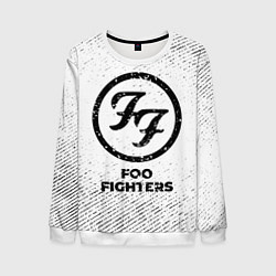 Свитшот мужской Foo Fighters с потертостями на светлом фоне, цвет: 3D-белый