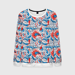 Свитшот мужской Русские узоры, цвет: 3D-белый