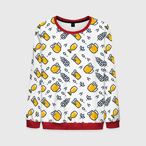 Мужской свитшот Пиво пенное / 3D-Красный – фото 1