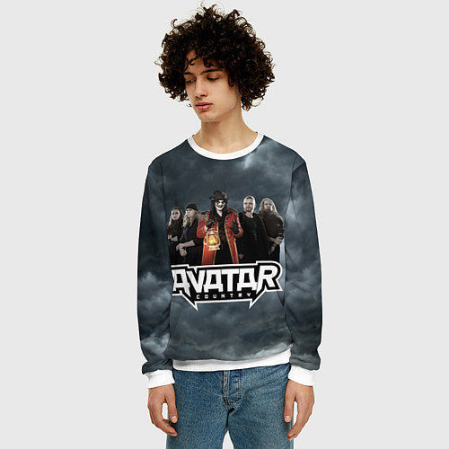 Мужской свитшот Avatar dark sky / 3D-Белый – фото 3