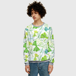 Свитшот мужской Зеленая листва, цвет: 3D-меланж — фото 2