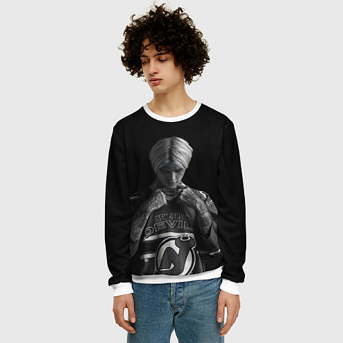 Мужской свитшот Lil Peep in the dark / 3D-Белый – фото 3