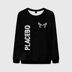 Мужской свитшот Placebo glitch на темном фоне: надпись, символ