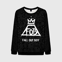 Свитшот мужской Fall Out Boy glitch на темном фоне, цвет: 3D-черный