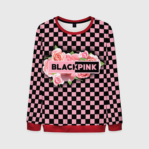 Мужской свитшот Blackpink logo roses / 3D-Красный – фото 1