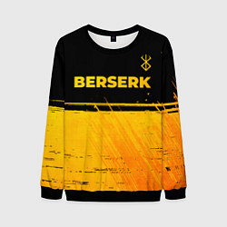 Свитшот мужской Berserk - gold gradient: символ сверху, цвет: 3D-черный